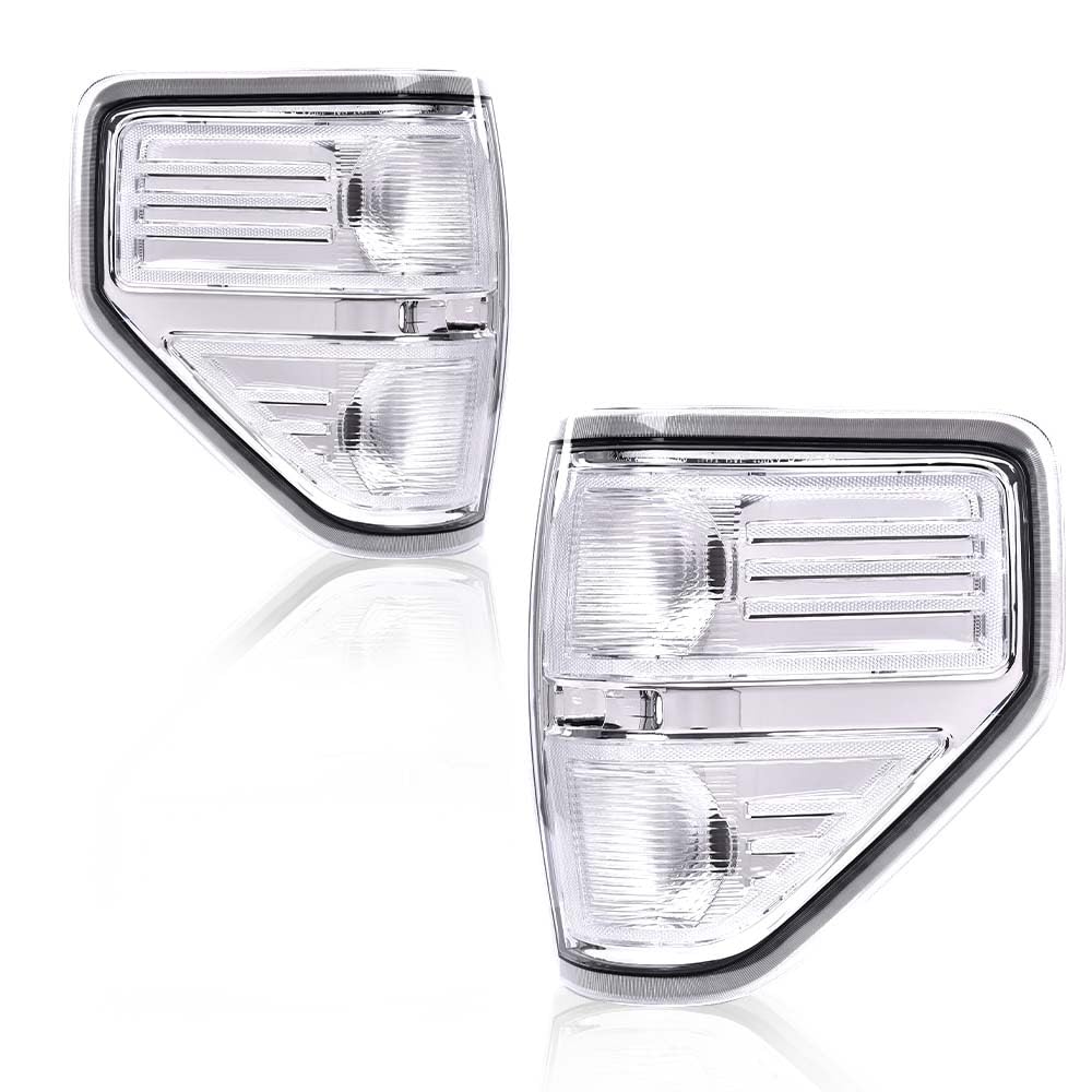 G-PLUS Tail Lights w/Bulb Compatible with Ford F150 2009-2014(Not Fit Ogriginal Model with LED Tail Lamp) White lens luces traseras, faros traseros Brake Lamps Left & RightAssembly
