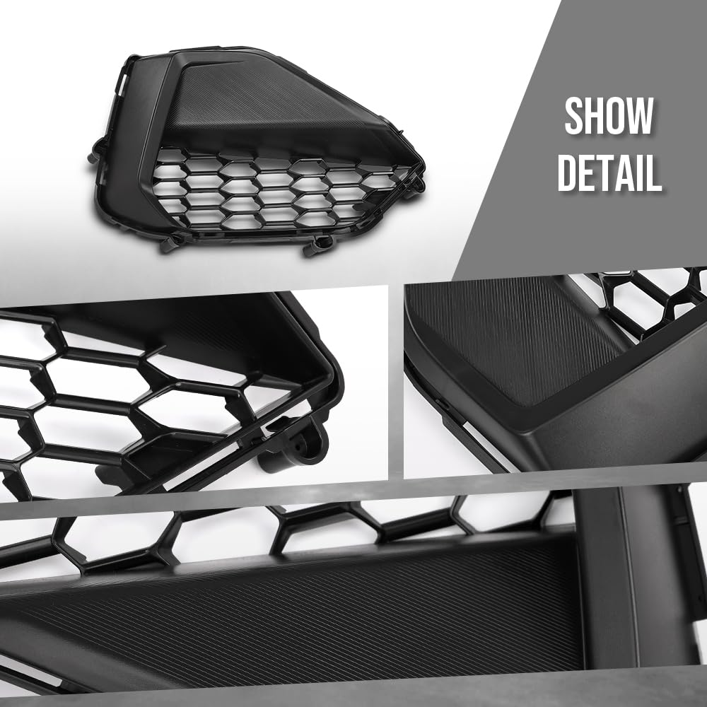 G-PLUS Front Corner Grille Set L&R Compatible with Ford Mustang GT 2024-2025 Black
