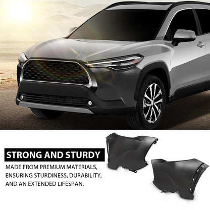 G-PLUS Front LH/RH Bumper Cover Kit Compatible with Toyota Corolla Cross 2022-2024,Fit For L & LE Models Without Park Assist Only TO1016102, 521130A908
