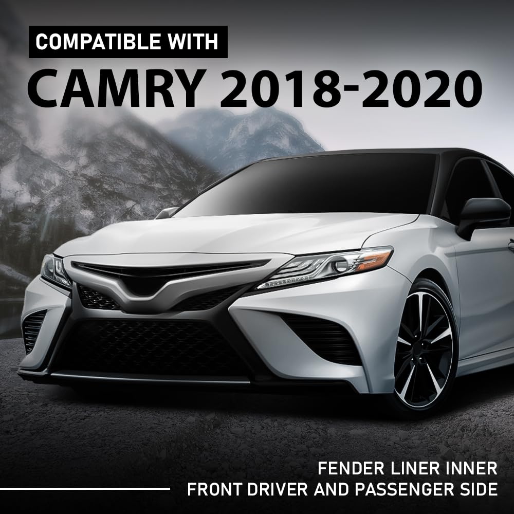 G-PLUS Front Left+Right Fender Liner Inner Splash Shield Compatible with Toyota Camry 2018-2020 2Pcs 5387606260
