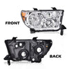 G-PLUS Headlights Compatible with Toyota Tundra 2007-2013/Compatible with Toyota Sequoia 2008-2017 Headlamps Pair Halogen Clear Lens Chrome Housing Amber Reflector,faros delanteros