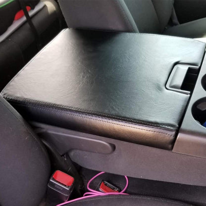 G-PLUS Leather Console Lid Armrest Cover Compatible with 2007-2013 Tahoe Suburban Silverado AZ-3 Black