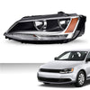 G-PLUS Headlights Headlamps w/Bulbs Left Driver Compatible with Volkswagen Jetta 2011-2018 5C7941005, VW2502146 Clear Lens Chrome Housing Amber Reflector