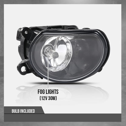 G-PLUS Pair Side Front Bumper Fog Light Lamps Compatible with Audi A8 D3 2004-2007 4E0941699A, 4E0941700A Black