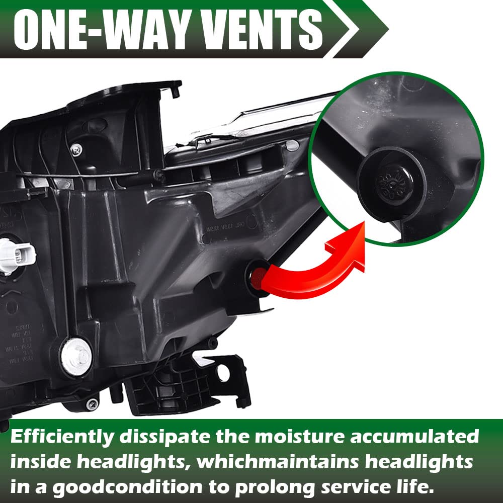 G-PLUS Headlights Assembly Compatible with 2018 2019 2020 Honda Accord Halogen High Beam Headlamps Chrome Signal Headlights (Black Passenger & Driver Side(Left+Right)), faros delanteros