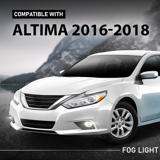 G-PLUS Front Bumper Fog Lights Lamps Assembly L+R & Wiring Harness Compatible with Nissan Altima 4-Door 2016-2018 261558990A