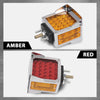 G-PLUS 57 LED Double Face Stud Mount Fender Turn Brake Tail Lights Fit Truck, UTE, Trailers, Caravans, Campers, Buses, Vans Red/Amber Square 2PCS Amber/Red Lens