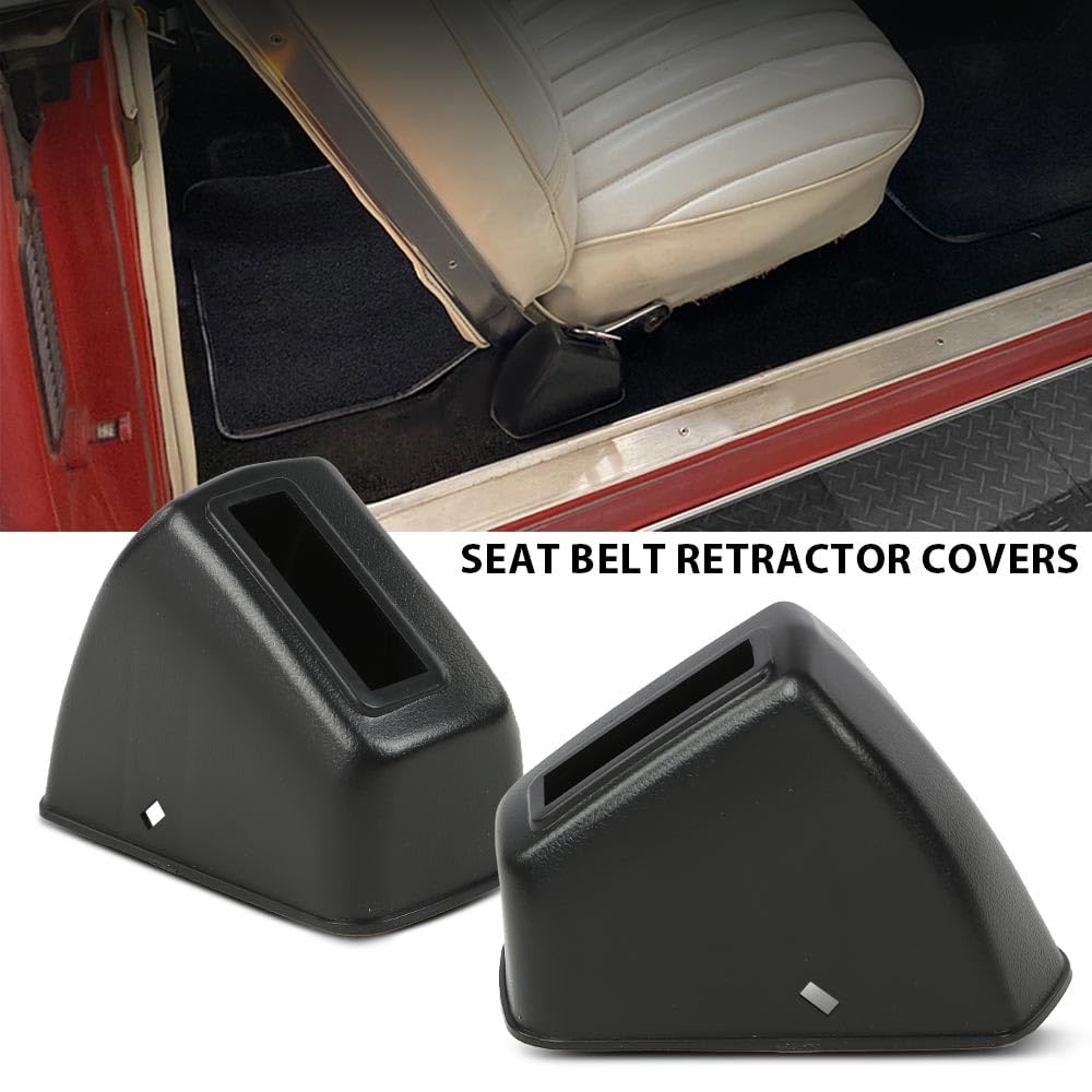 G-PLUS Bench/Bucket Belt Retractor Covers Compatible with A-body Chevelle GTO 442 GS 1967-1972/Fits Monte Carlo 1969-1972 and Grand Prix 1970-1972 Front