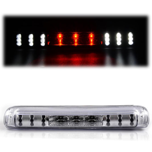 G-PLUS LED Third Brake Light Compatible with Chevy Silverado/GMC Sierra 1500 2500 3500 1999-2006 3rd Cargo Tail Stop Lamps, Clear Lens Chrome Housing, 264115BK 5978318