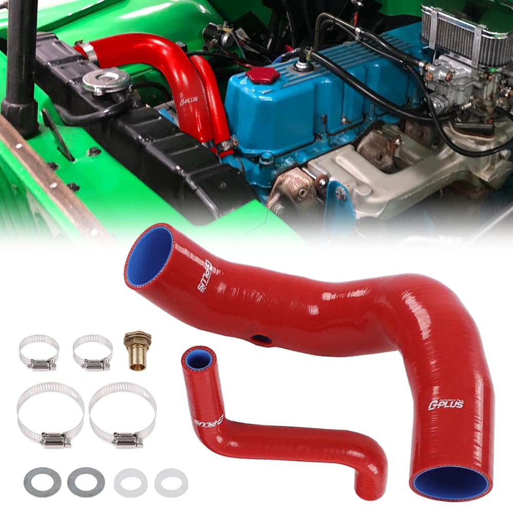 G-PLUS Red Fuel Hose Complete Kit Compatible with Jeep CJ5 CJ6 1970 1971 1972 1973 1974 1975