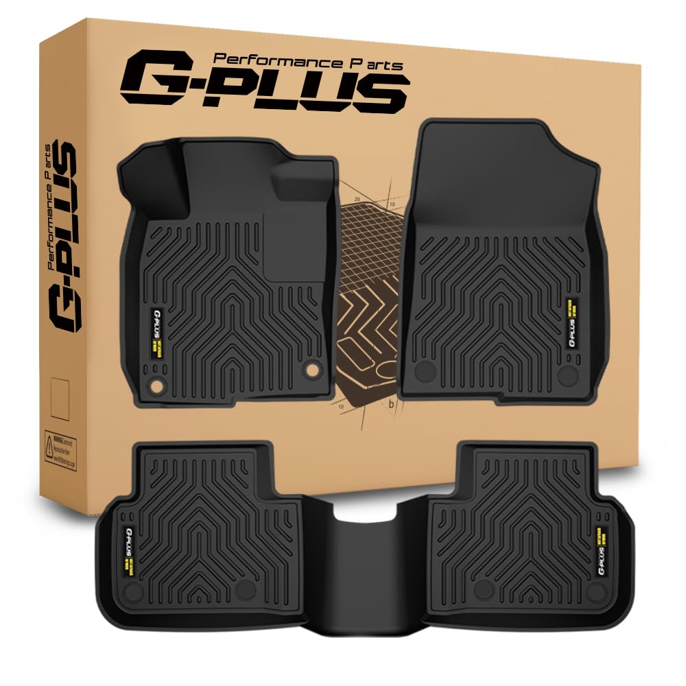 G-PLUS Floor Mats,Compatible with Honda Civic 2022 2023 2024 2025 (for Automatic,Not Fit Manual),Fit Acura Integra 2023-2025,Fits Rear Seats W/o USB Ports,TPE All Weather Protection Car Floor Liners
