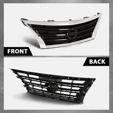 G-PLUS Grille Front Bumper Upper for Nissan Sentra SR 2013-2015 Chrome Insert Additional Angle