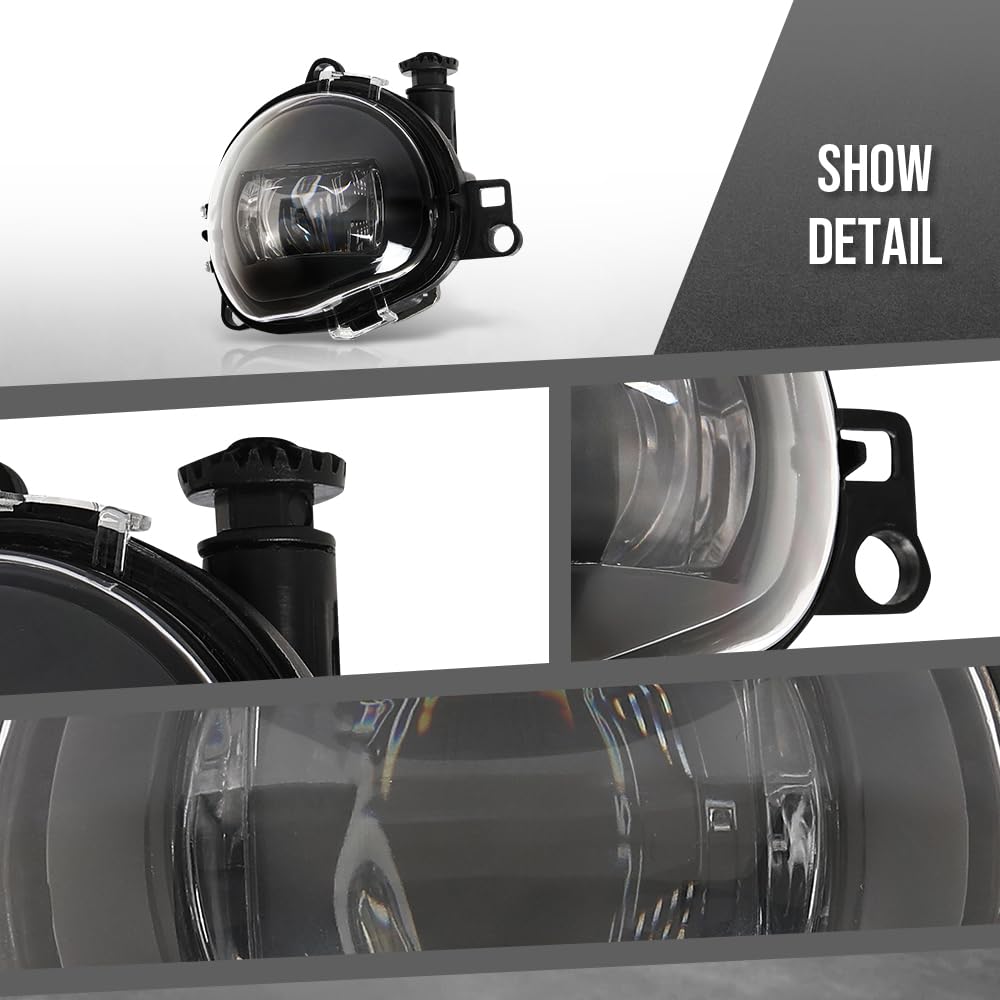 G-PLUS Front Bumper Fog Light Lamps Left & Right Compatible with Volvo C40 2020-2024 / XC40 2017-2024 Fit Volvo S90 / V90 2021-2024 32228794, 32228795 Black
