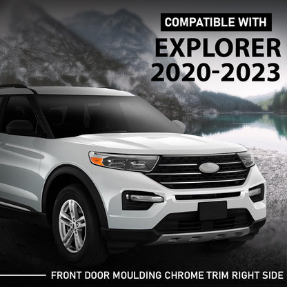 G-PLUS Front Right Lower Door Moulding Chrome Trim, Compatible with Ford Explorer 2020-2023, Passenger Side