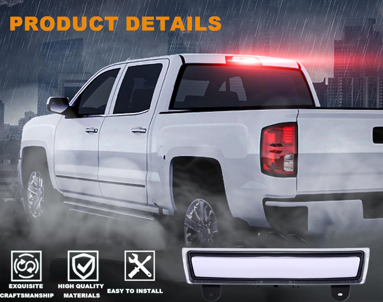 G-PLUS LED Third Brake Cargo Light Compatible With 2000-06 Chevy Suburban Tahoe GMC Yukon(ONLY For Liftgate Rear Doors),3RD Stop Tail Lamps (LED Strip Chrome Housing Clear Lens)