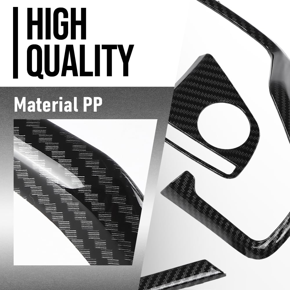 G-PLUS Steering Wheel Cover Trim Compatible with Honda Civic 2016 2017 2018 2019 Carbon Fiber Black