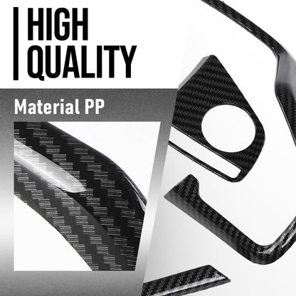 G-PLUS Steering Wheel Cover Trim Compatible with Honda Civic 2016 2017 2018 2019 Carbon Fiber Black