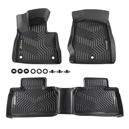 G-PLUS TPE Cargo Liners, Compatible with Ford Explorer 2020 2021 2022 2023 2024 2025, 1st & 2nd Row 3PCS, Black Floor Liner All Weather Full Cover Protection Interior Accessories