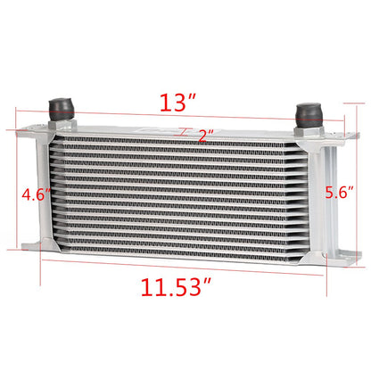 GPLUS 16 Row AN10 Thermostat Adaptor Engine Transmissing Oil Cooler Kit Universal Aluminum Oil Cooler Kit For CAR/TRUCK