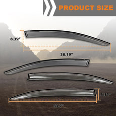 G-PLUS Window Visor Rain Guards 4PCS for Honda Civic Sedan 2012-2015 Smoky Side View