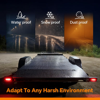 G-PLUS LED Trailer Steel Box Kit Light,Compatible with Trailer/Truck W/ 6" Oval Tail Light & 2" Marker Lamp Brake Lights Clear Lens Tail Lights Luces Traseras Assembly
