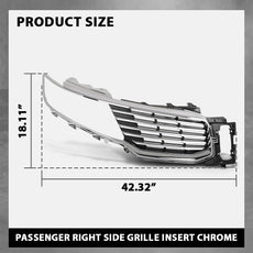 G-PLUS Bumper Grille Insert for Lincoln MKX 2016-2018 Black Silver Right Side Side View