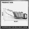G-PLUS Front Right Bumper Grille Insert Chrome, Compatible with Lincoln MKX 2016-2018, Passenger Side, FA1Z8200AA, FO1200597 Black&Silver