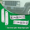 G-PLUS Corner Lights & Bumper Signal Lights Compatible with 1997-2001 Jeep Cherokee XJ,4 Pieces (Clear lens Chrome Housing Clear Reflector)