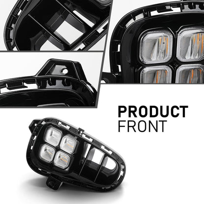 G-PLUS LED DRL Front Fog Light Daytime Running Light Lamps w/Switch, Compatible with Kia Rio EX/LX/S 2018-2020, W/o Wiring Harness, 922011W710, 922021W710, 865251W700, 865261W700