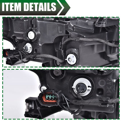 G-PLUS Headlights Assembly, Compatible with 2020-2021 Nissan Sentra Bumper Headlamps, Clear Lens Black Housing Amber Reflector,faros delanteros