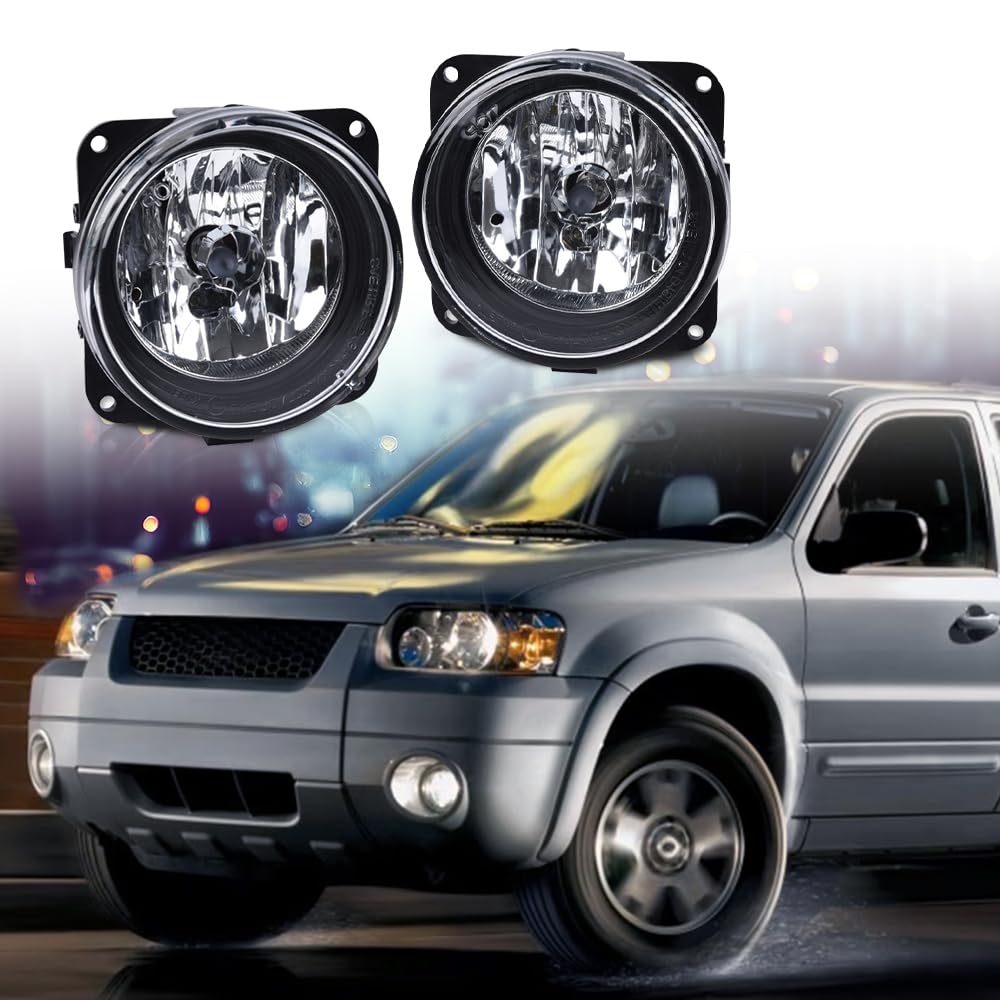 Fog Lights Front Driving Light Assembly Compatible with Ford Mustang Cobra 2003-2004 Fit Ford Focus(SVT Models Only) 2002-2004 Fit Ford Escape 2005-2007 Lincoln LS 2002 Clear Lens