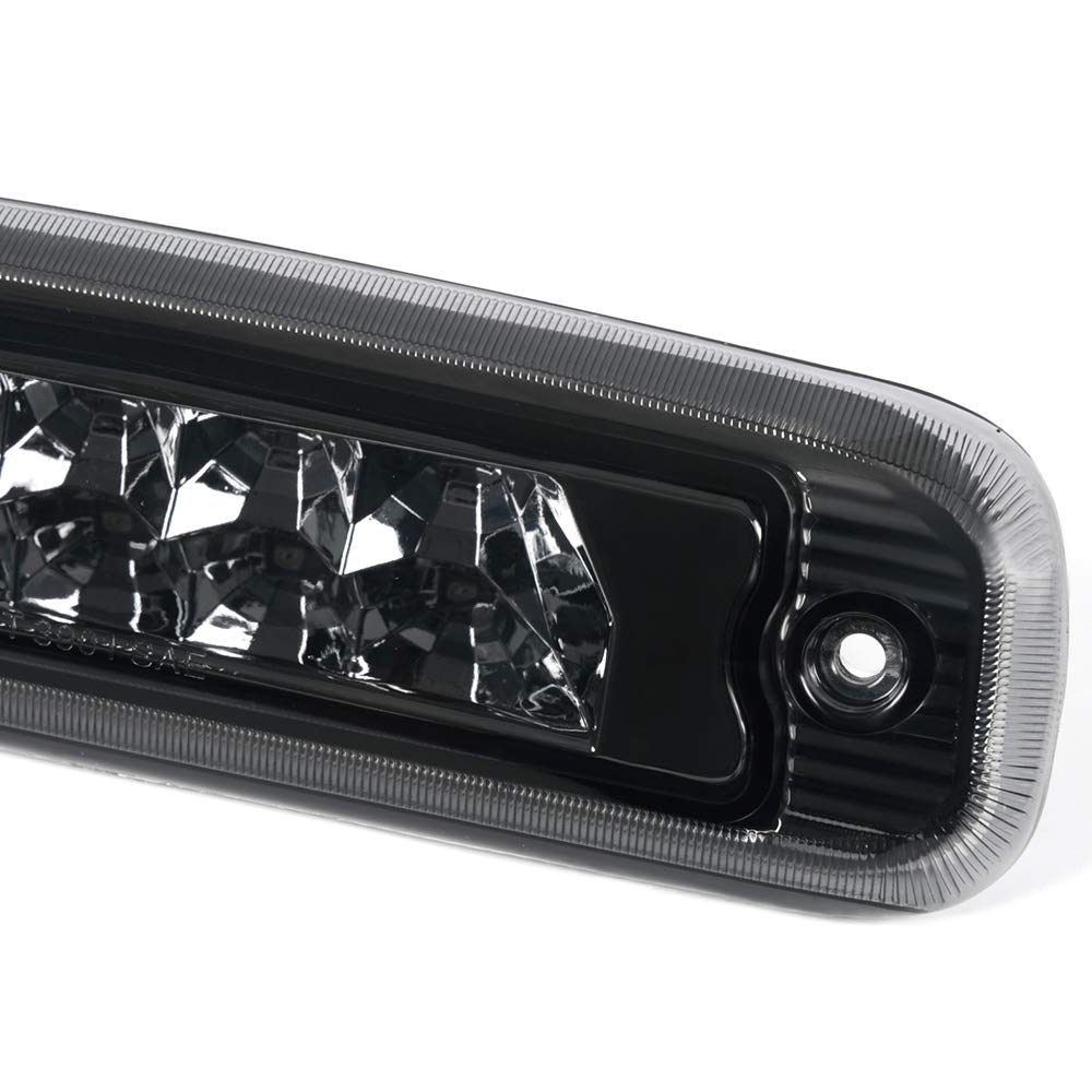 G-PLUS LED Third 3rd Brake Cargo Light Compatible With 1997 1998 1999 2000 2001 Cherokee, Rear Roof Center High Mount Stop Tail Light Replacement (Chrome Housing Smoky Lens)