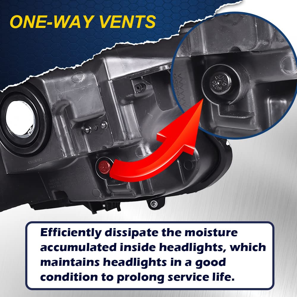 G-PLUS Headlights Assembly, Compatible with 2017 2018 2019 Honda CRV CR-V Left Bumper Headlamp, Clear Lens Black Housing Amber ReflectorBumper Headlamps,faros delanteros