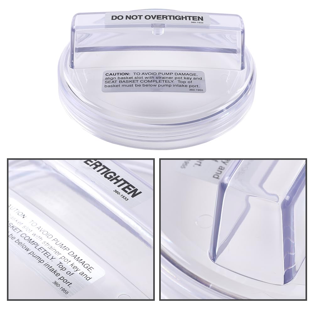 G-PLUS Clear Pool Pump Strainer Lid 1121-1429 Compatible with Lomart Ultra Promega 3 Fit Doughboy Powerline XP Fit Embassy High Performance Pump Clear