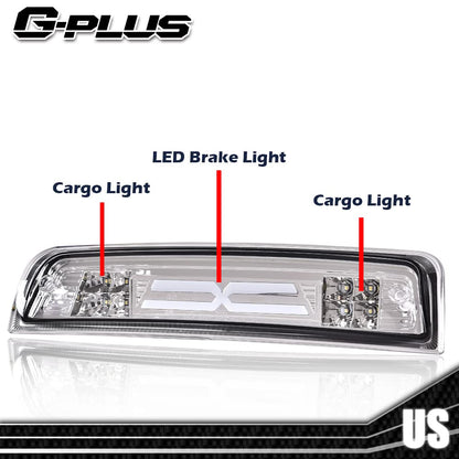G-PLUS 3D LED Bar Truck Third 3rd Tail X Brake Light Compatible With 2009-2010 Dodge Ram 1500 2011-2017 Ram 1500 2500 3500 55372082AE 55372082AF High Mount Stop light