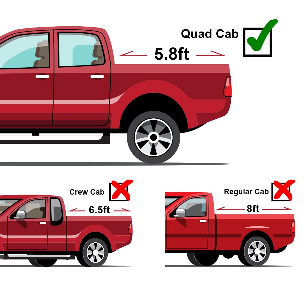 G-PLUS T3 Tri-Fold Hard Lock 5.8Ft Truck Tonneau Cover Compatible with 2014-2018 Chevy Silverado/GMC Sierra 1500 | 5'8" Folding Short Bed Lock