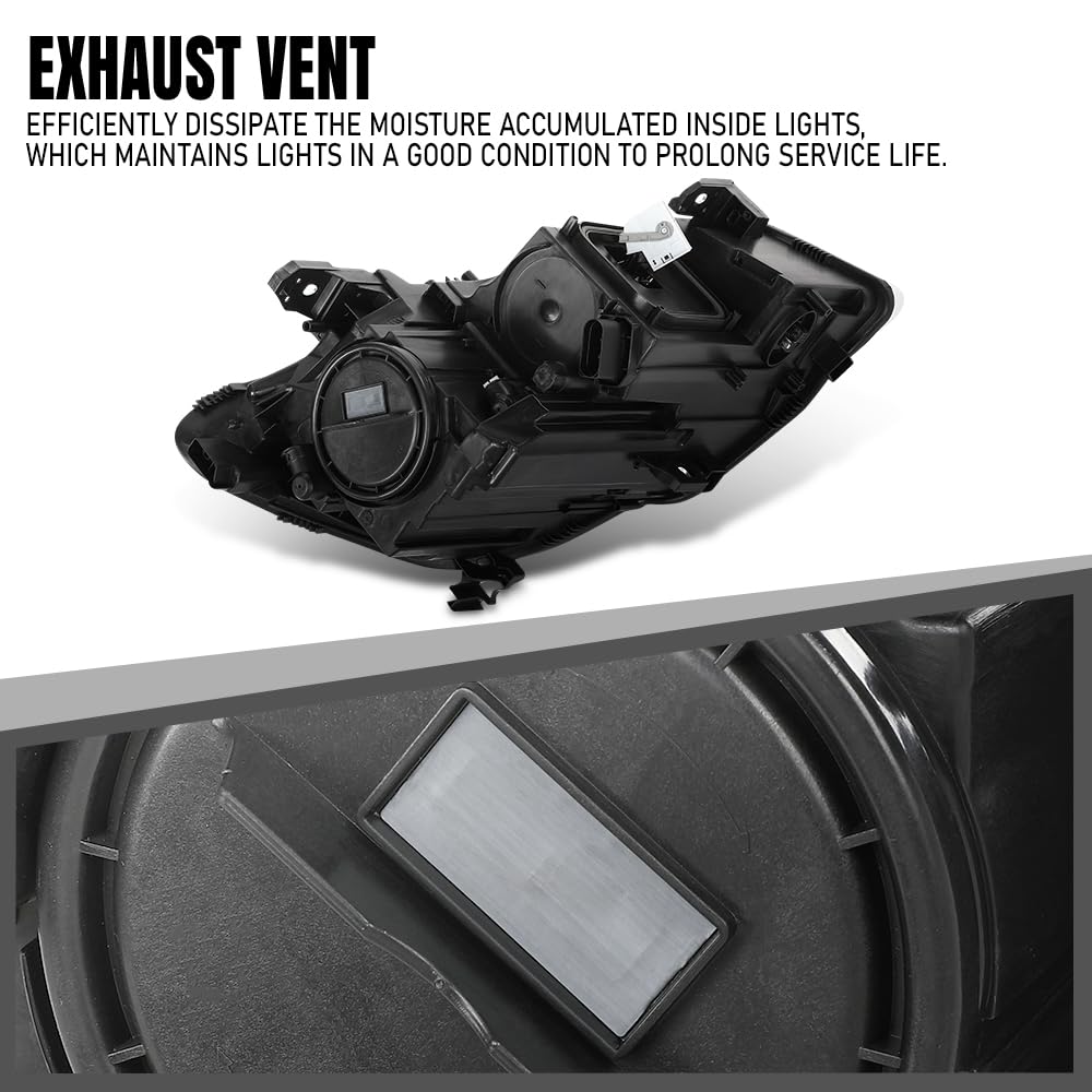 G-PLUS Headlight Left Side Assembly Compatible with Benz CLA250 CLA45 2014 2015 2016 without modules and ballasts 1179065500, MB2502224 Black
