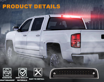 G-PLUS High Mount Dual Row LED 3rd Third Brake Light Compatible with Dodge Ram 1500 2009-2017 / Ram 2500 3500 2010-2017 High Mount Stop Cargo Lamps Assembly Black Housing