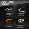 G-PLUS LED Dual convex Projector Headlights,Fit 2007-2013 GMC Sierra 1500/Fit GMC Sierra 2500HD 3500HD 2007-2014 Headlamps Assembly,Left&Right Clear Lens Chrome Housing Clear Reflector