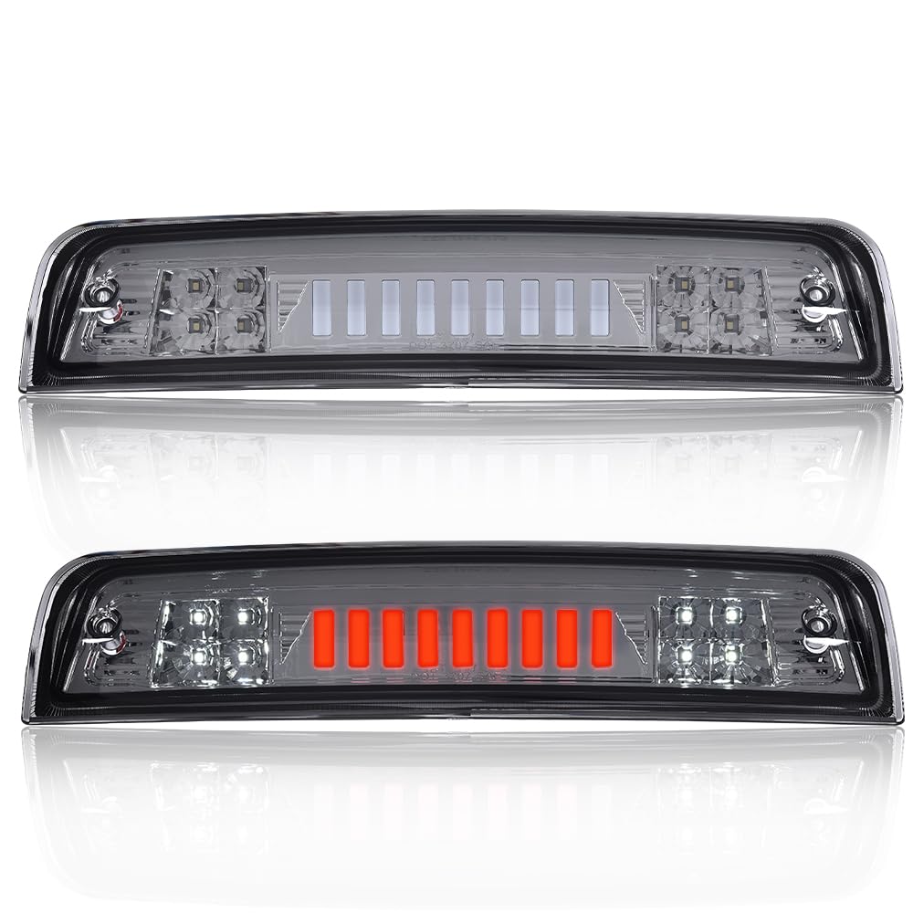 G-PLUS Truck Third 3rd Tail I Brake Light Cargo High Mount Stop Lamp Compatible With 2009-2010 Dodge Ram 1500 2010 Dodge Ram 2500 3500 2011-2017 Ram 1500 2500 3500 Smoky Lens Chrome Housing