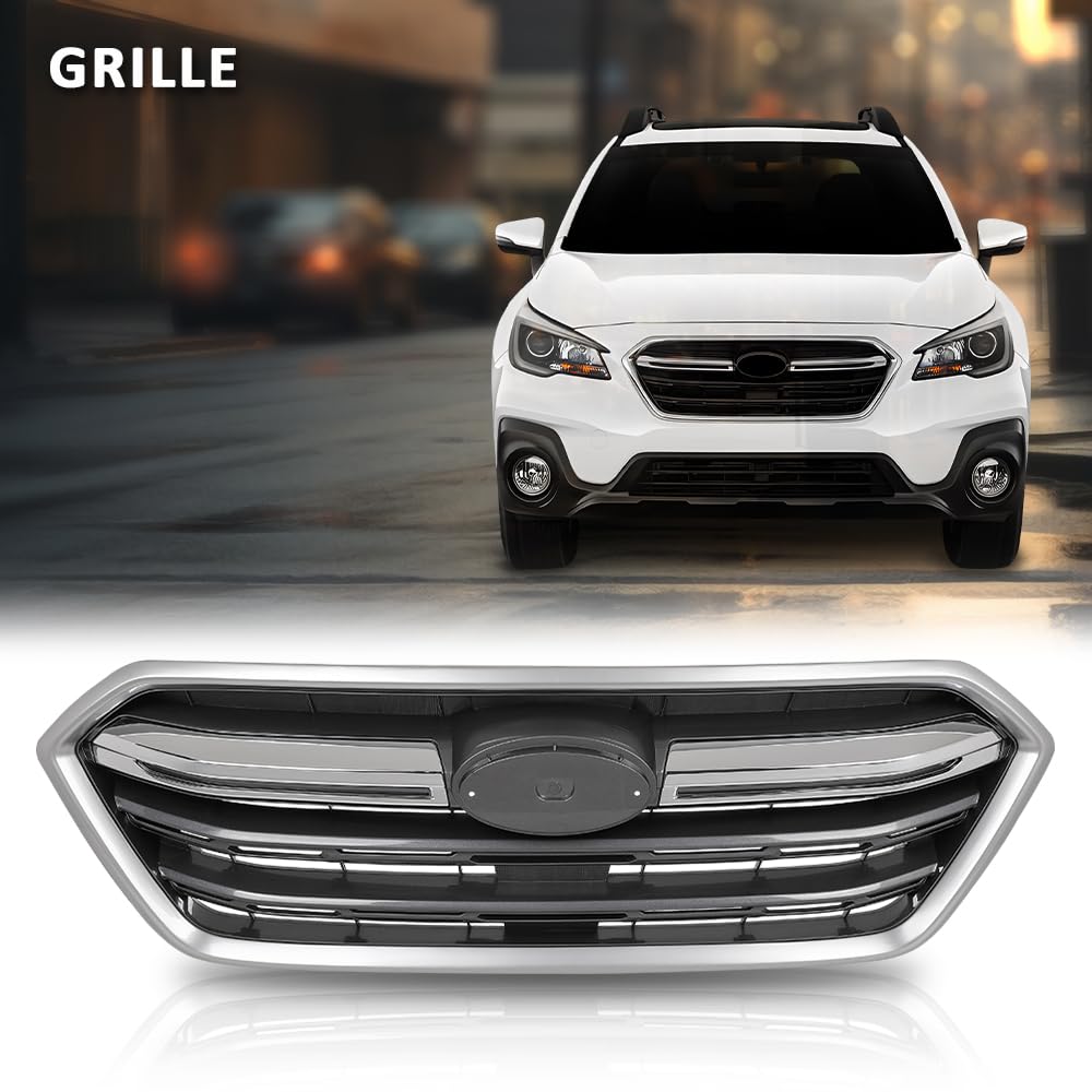 G-PLUS Front Replacement Grille Grill Chrome Compatible with Subaru Outback 2018-2019 91121AL16B, SU1200173