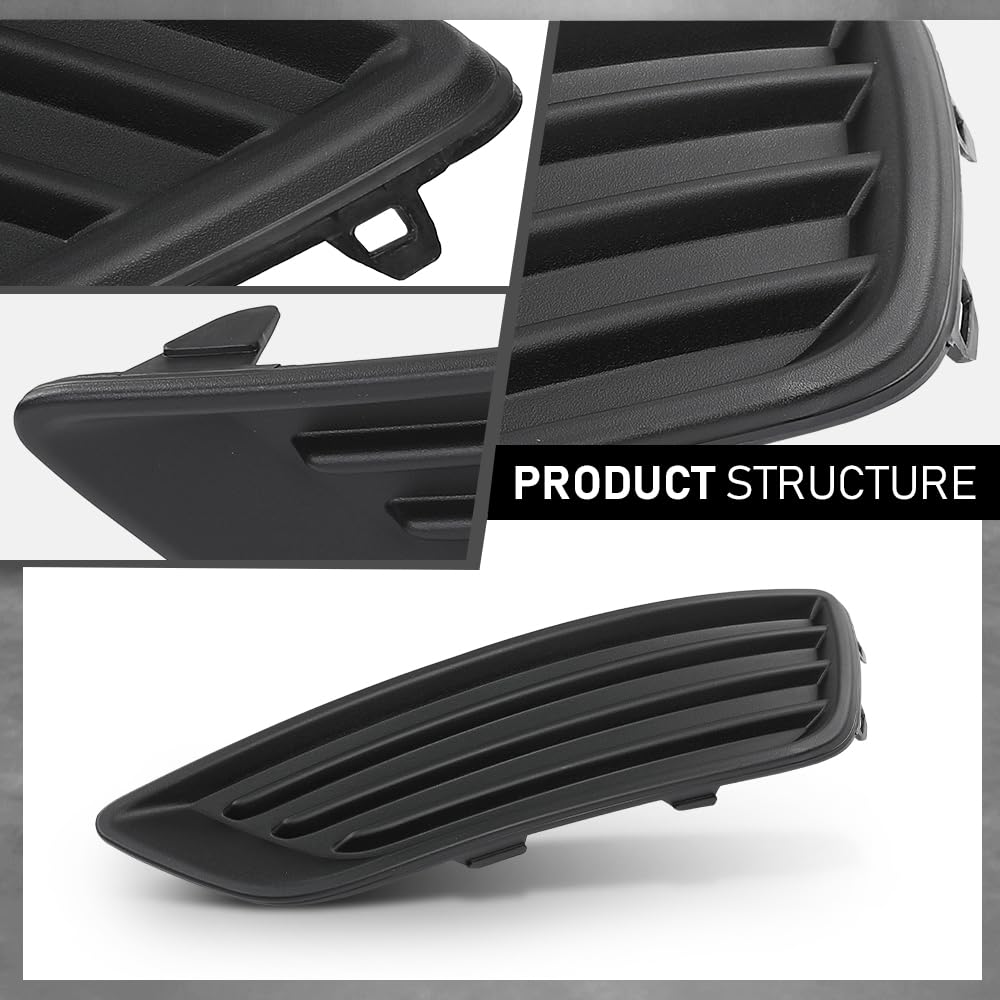 G-PLUS Front Left Fog Light Cover, Compatible with Ford Focus S 2015-2017/ Focus SE 2018, Driver Side, F1EZ17B814B, FO1038150
