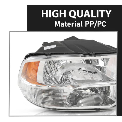 G-PLUS Headlight Assembly w/Bulbs,Fit Dodge Ram 1500 2500 3500 2009-2018 Factory,Front Headlamp Right Passenger Side Clear Lens Chrome Housing Amber Reflector Bumper Headlamps,faros delanteros
