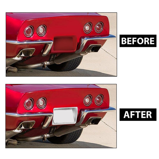 G-PLUS Rear License Plate Bezel Housing Frame Compatible with Chevy Corvette 1968 1969 1970 1971 1972 1973 3919715 Chrome