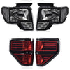 G-PLUS Rear Tail Lights & Headlights Compatible with Ford F150 2009-2014 2/4 Door Brake Tail Lamps & Headlamps