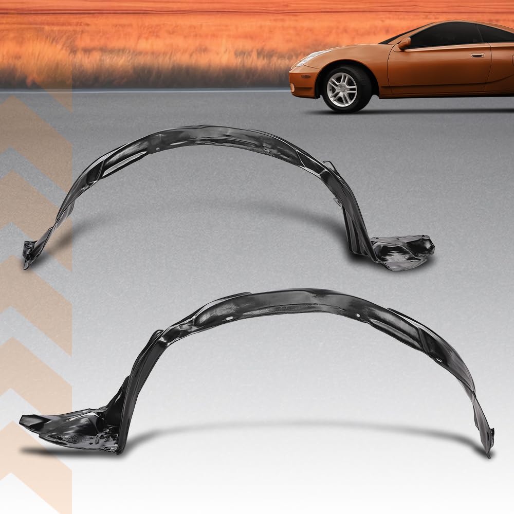 G-PLUS Front Driver & Passenger Side Fender Liner Set Compatible with Toyota Celica 2000-2005 2 PCS Black