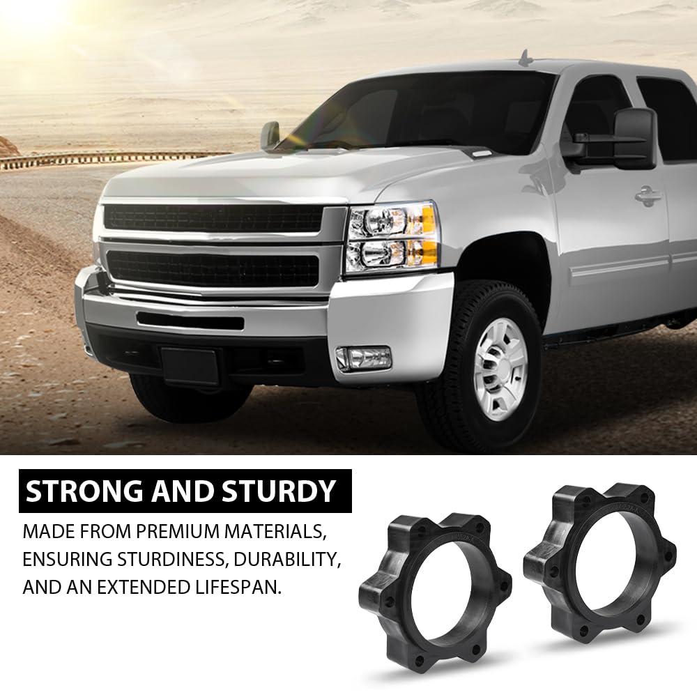 G-PLUS 6" Lift CV Spacers Compatible with Chevy Silverado GMC Sierra 2500HD 2001-2010 4WD Black