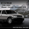 G-PLUS Dashboard Bezel Cluster Dash Bezel Trim Double Din Compatible with Chevy Blazer S10 GMC Jimmy Sonoma 1998-2004 Dark Gray