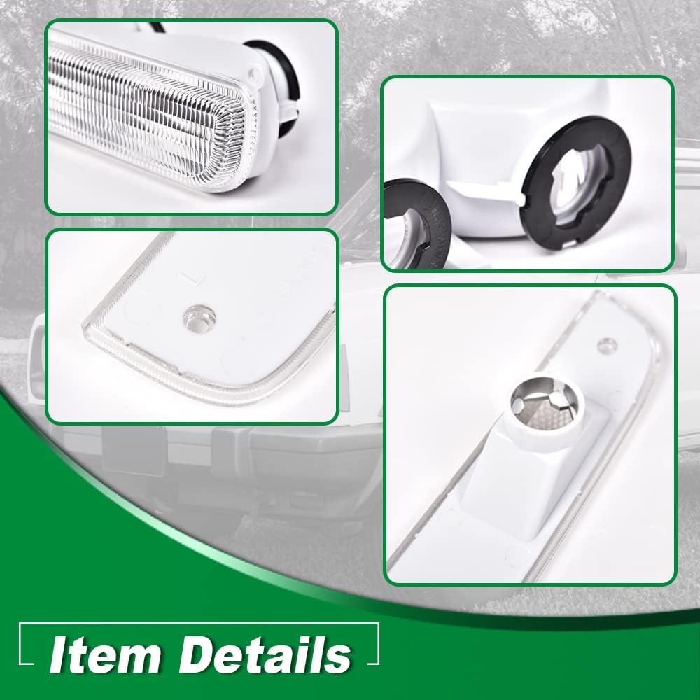 G-PLUS Corner Lights & Bumper Signal Lights Fit Jeep Cherokee XJ 1997 1998 1999 2000 2001,4 Pieces Clear lens Chrome Housing Clear Reflector