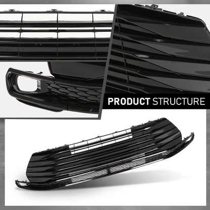 G-PLUS Front Lower Bumper Grille Grill, Compatible with Toyota Sienna LE 2021-2023, W/o Parking Sensor Hole, 5310208040, TO1036239
